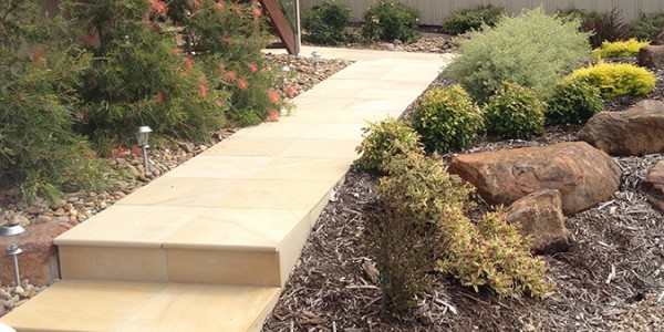 Dromana After Sandstone paving